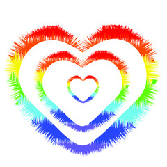 Grunge heart in rainbow color. LGBT pride symbol.