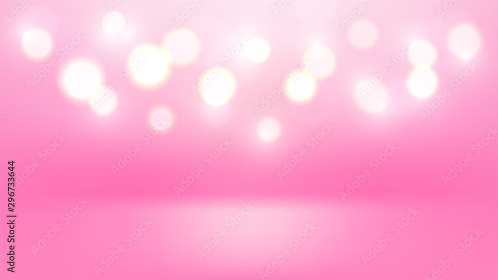 Wall mural Pink vector background with bokeh