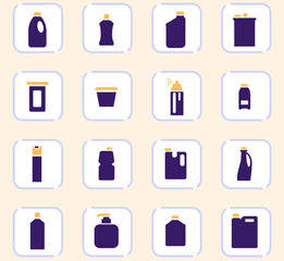 Fototapeta premium Household chemicals icons set