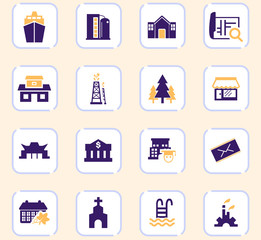 Infrastucture of the city icons set