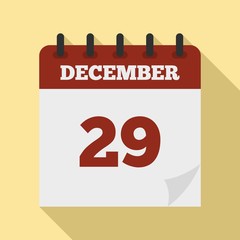 December calendar icon. Flat illustration of december calendar vector icon for web design