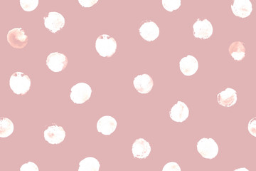 Seamless pattern of light dots. The polka dot pattern. Pink and White. Ink polka dots. Watercolor pattern. © Amaia Bloom