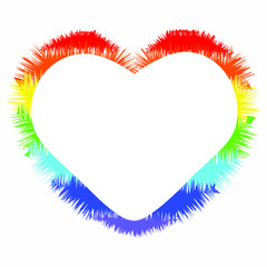 Grunge heart in rainbow color. LGBT pride symbol.