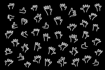 Hands arms hand drawn vector illustration in cartoon comic style graphic print wallpaper