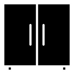 Minimalism Double Door cupboard Concept, Dressing Room Wardrobe Icon, Closet furniture linear style sign