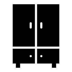 Wardobe Concept, Clothing Storage Cupboard Vector Icon Design
