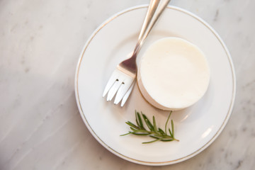 Mini Cheesecake on a White Plate