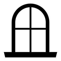 Rounded Rectangle Shape Office Window Interior decor Vector Icon Design