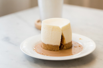Delicious Caramel Cheesecake and Coconut Smoothie