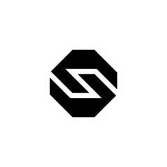 Abstract and Geometric SS Monogram, Letter S with negative space icon, template .vector