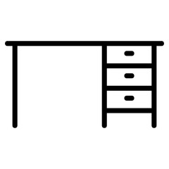 Desk with Drawer Multipurpose Furniture Vector Icon Design