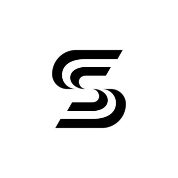 SS Monogram, negative space letter SS icon, logo template .vector
