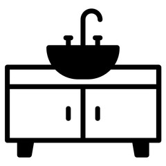 wash stand interior deco concept vector icon design