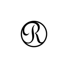 Fototapeta premium Elegant Letter R in Circle shape, Modern R Royal Logo Template .vector