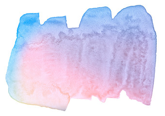 Multicolor watercolor in pastel colors with a smooth transition of the gradient. Isolated place with divorces and borders. Frame with copy space for text.