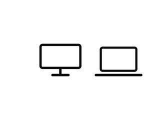 Devices Icons Tech Symbols Simple Style Vector Illustration