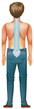 recommend clip art: Back of male human with back pain