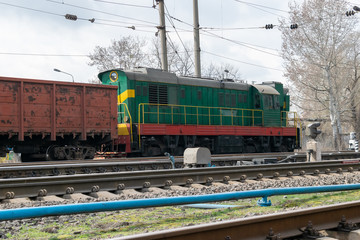 Obraz premium Cargo diesel locomotive