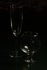 Copas cristal en fondo oscuro