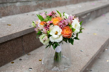 Beautiful bouquet of flowers for wedding ceremony