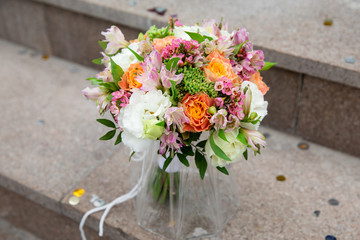Beautiful bouquet of flowers for wedding ceremony