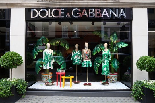 LONDON, UK - JULY 9, 2016: Dolce & Gabbana fashion shop at Old Bond Street in London. Bond Street is a major shopping street in the West End of London.