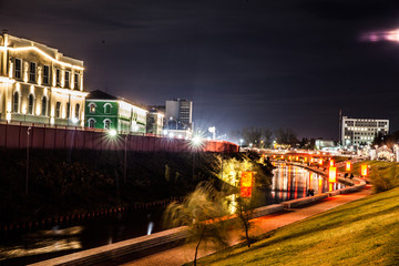 Fototapeta na wymiar Kazan embankment, night embankment, embankment at night