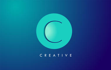 C Letter Logo Icon Design With Paper Cut Creative Look Vector Illustration