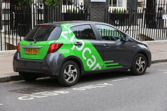 LONDON, UK - JULY 6, 2016: Zipcar vehicle in London, UK. Zipcar is an American car-sharing company. It is part of Avis Budget Group.