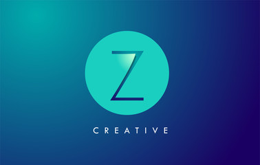 Z Letter Logo Icon Design With Paper Cut Creative Look Vector Illustration