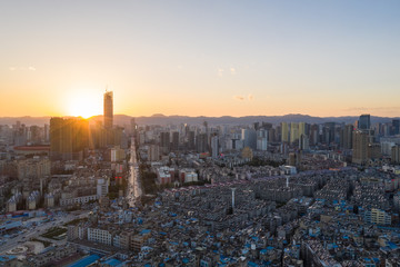 kunming city in sunset