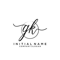 GK Initial handwriting logo with circle template vector.