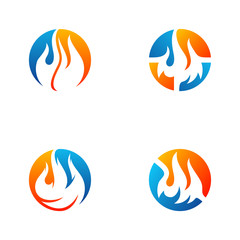 Set of Fire logo Vector. Flame Logo Design Template. Icon Symbol
