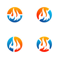 Fototapeta na wymiar Set of Fire logo Vector. Flame Logo Design Template. Icon Symbol