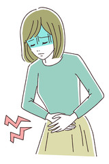 	お腹が痛い　女性