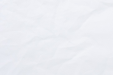 white crumpled paper texture background.
