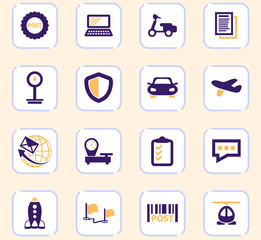 Post service icons set