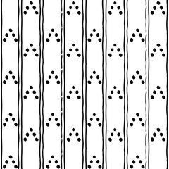Seamless dots pattern. Seamless ethnic pattern. Fabric, textile, print. Handmade folk motive. Polka dot pattern. Russia ethnic vector background.