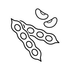 Soy beans, vector peas line icon.