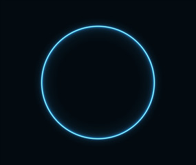 Neon circle glowing geometric figure. EPS 10