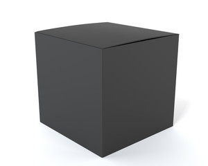 Blank Black Square Shape Isolated Package. 