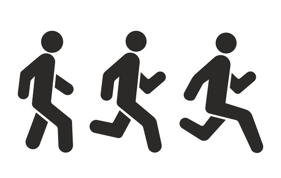 Racing, running and walking icon - Vector icon