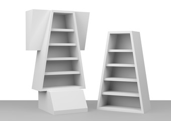 Advertising POS POI Promotion Shelf. 3D render