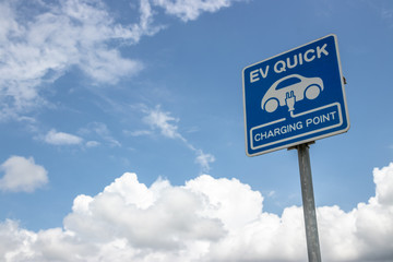 EV QUICK　電気自動車の充電場所のサイン