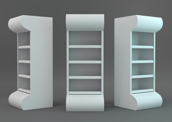 Advertising POS POI Promotion Shelf. 3D render