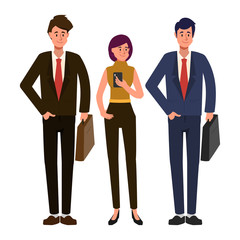 Business people working in teamwork character. Businessman and Businesswoman and engineer character.