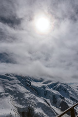 Summits of Alps,  view from Aiguille du Midi.