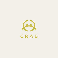 crab logo design template.seafood vector logo design
