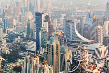 Cityscape view of Bangkok from the top of Bayoke tower