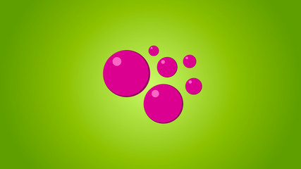 Pink bubbles on green background